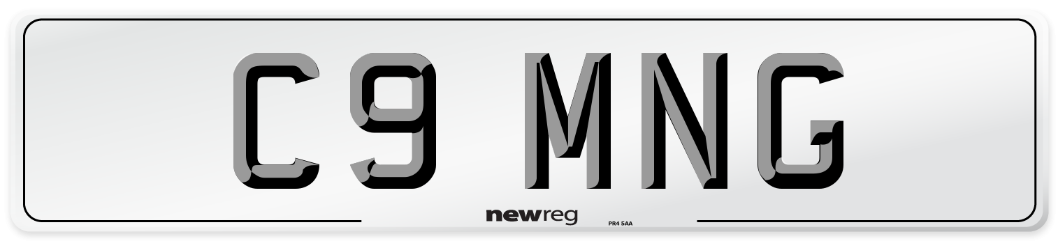 C9 MNG Number Plate from New Reg